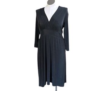 NWT Black dress stretch no wrinkle fabric long sleeves travel work dressy Sz 1X
